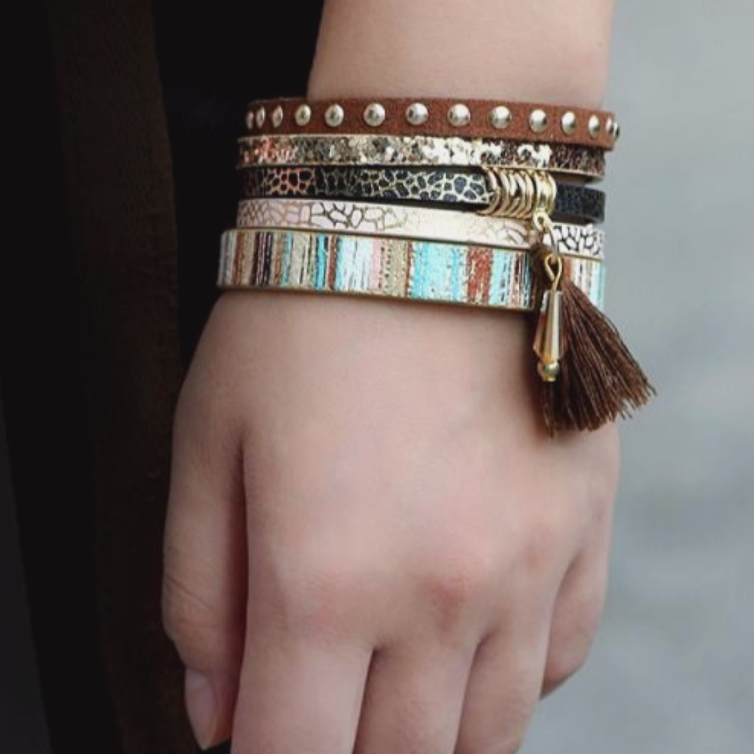 Bracelets brillants et élastiques pour femmes, avec strass en