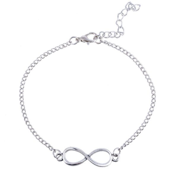 Bracelet infinity couleur argent homme