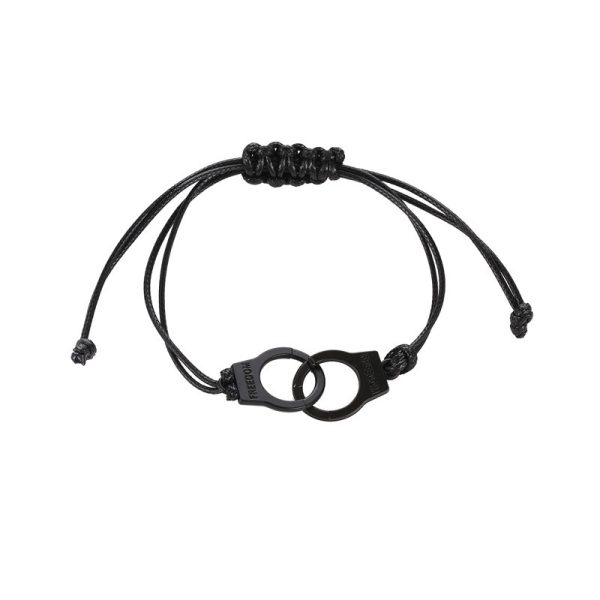 Bracelet menotte noir en corde