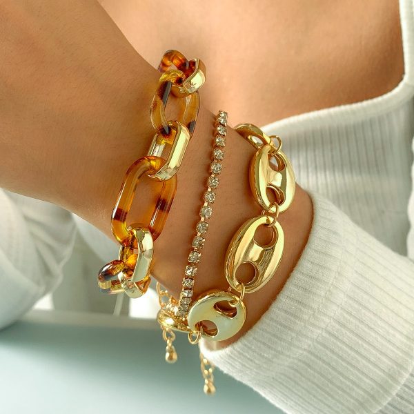 Bracelet grain de café ensemble trois bracelets femme
