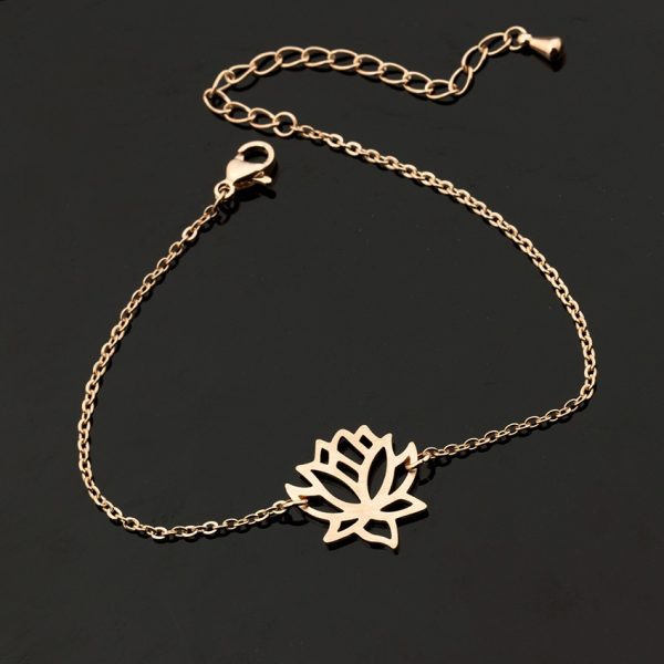 Bracelet lotus en acier inoxydable