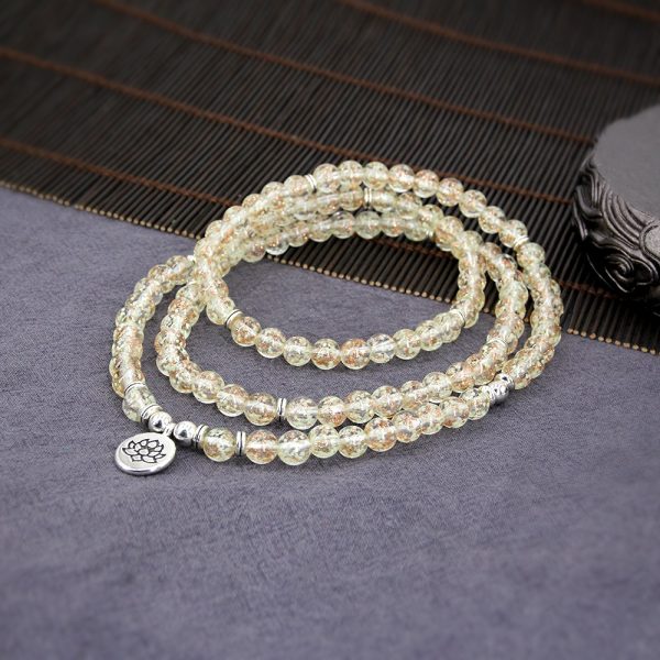 Bracelet lotus fluorescent en perles