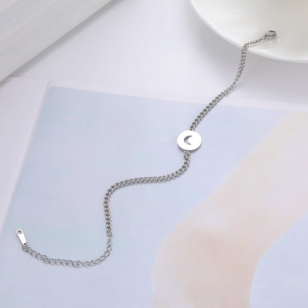 Bracelet lune en acier inoxydable avec chaîne