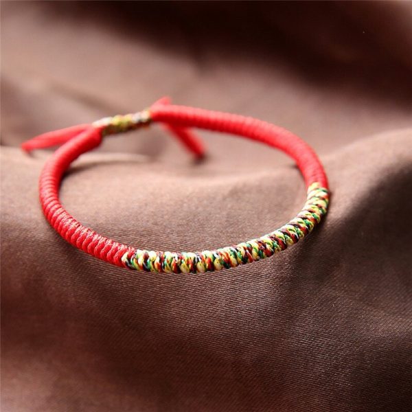 Bracelet tibétain porte bonheur en coton tressés