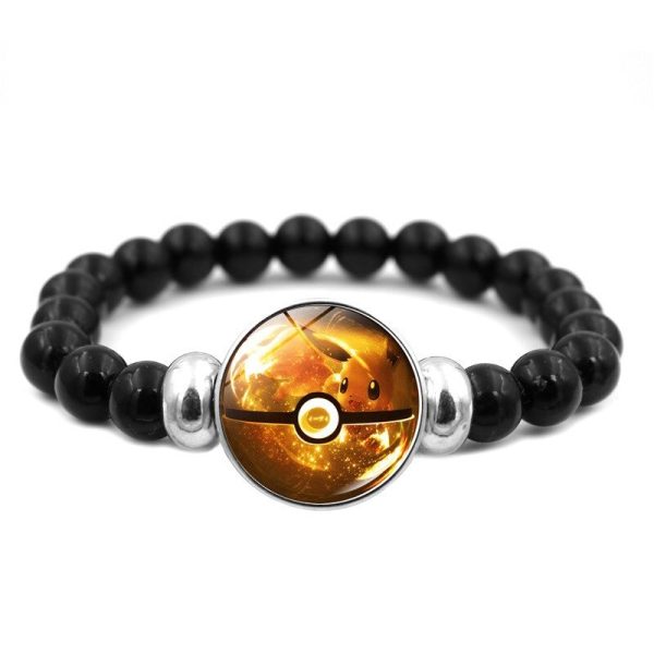 Bracelet Pokémon Evoli en perles noires