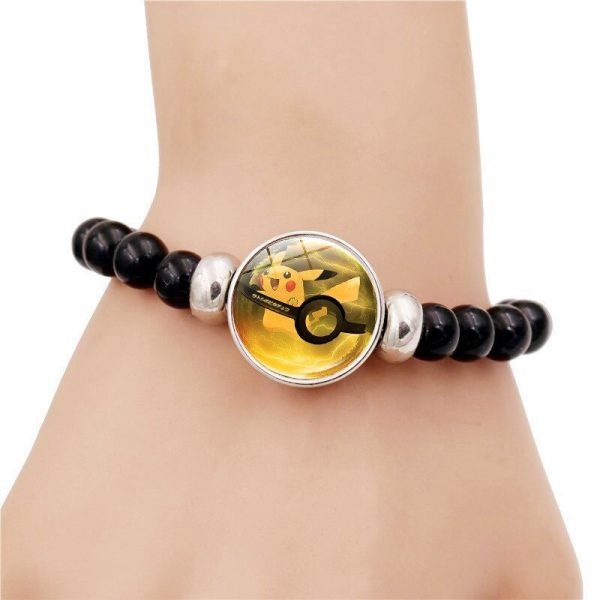 Bracelet Pokémon Pikachu en perles noir