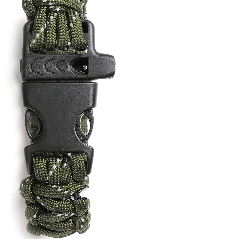 Bracelet de Survie Taille Réglable Paracorde Verte