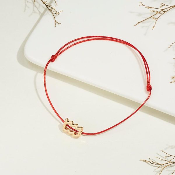 Bracelet signe astrologique en corde rouge