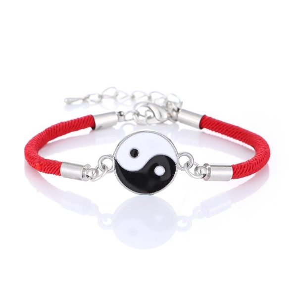 Bracelet Yin Yang en corde rouge