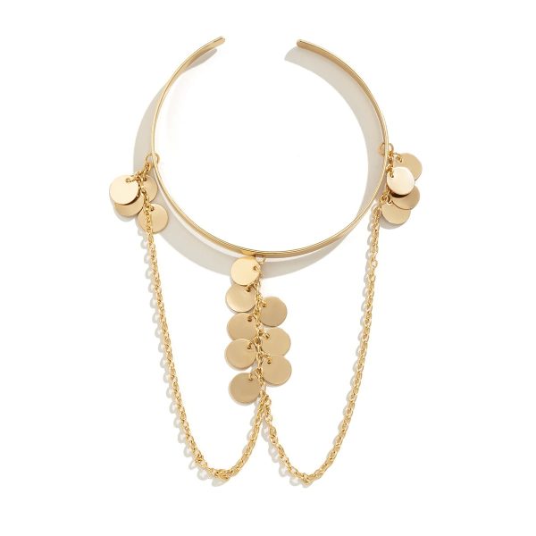 Bracelet bras avec chaînes et petits pendentifs en forme de paillette