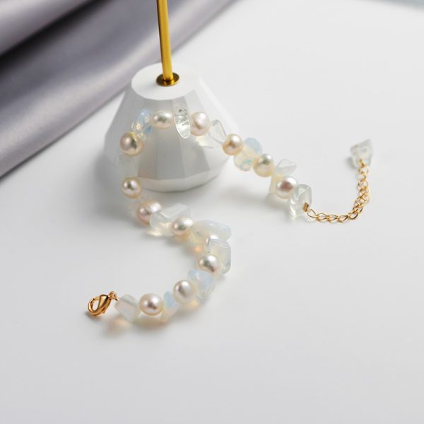 Bracelet pierre de lune et perles d'eau douce