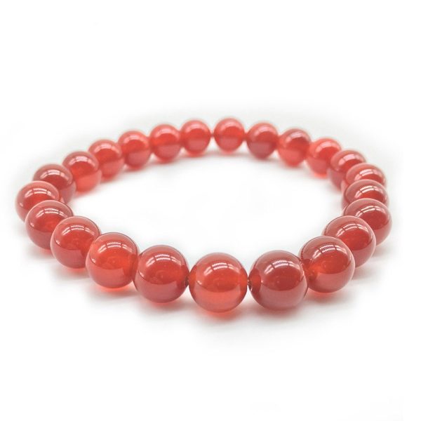 Bracelet cornaline perles rondes rouge