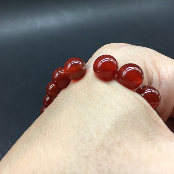 Bracelet cornaline perles rondes rouge