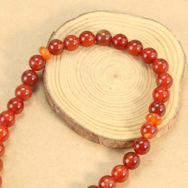Bracelet cornaline perles rouge de prière