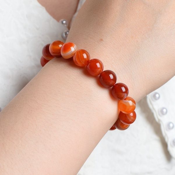 Bracelet cornaline perles naturelles rouge