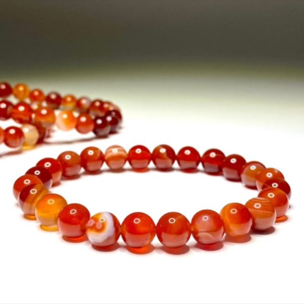 Bracelet cornaline perles naturelles rouge