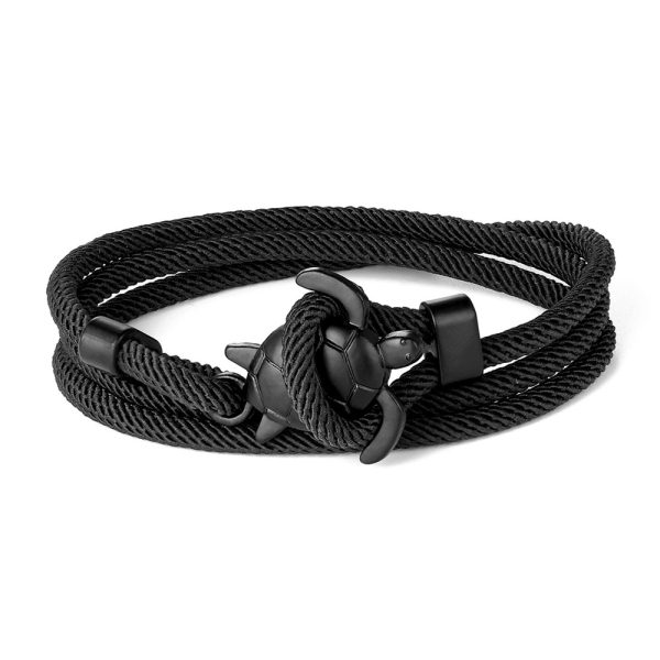 Bracelet tortue corde ajustable pour homme