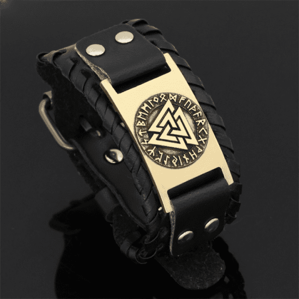 Bracelet viking plaque métal