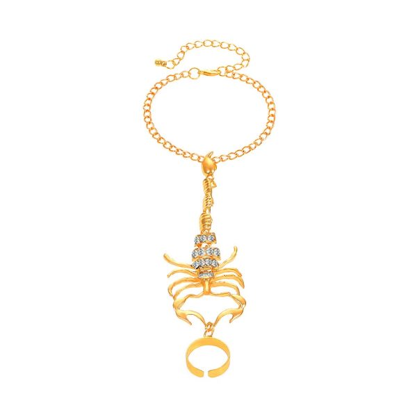 Bracelet avec lien bague scorpion doré