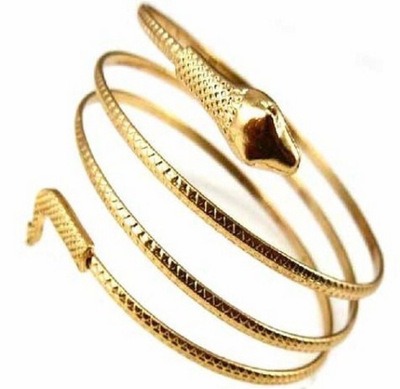 Bracelet serpent ajustable en métal doré