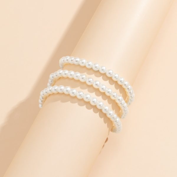 Bracelet cheville en perles blanches