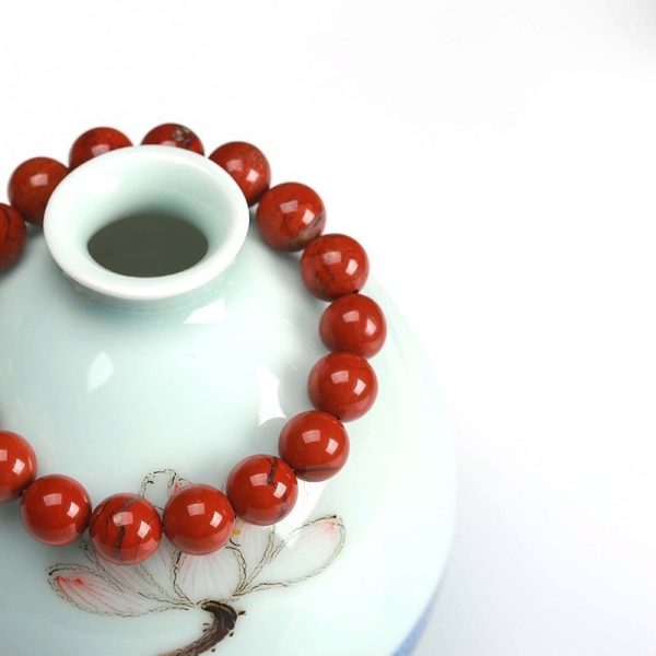 Bracelet cornaline perles rouge intense