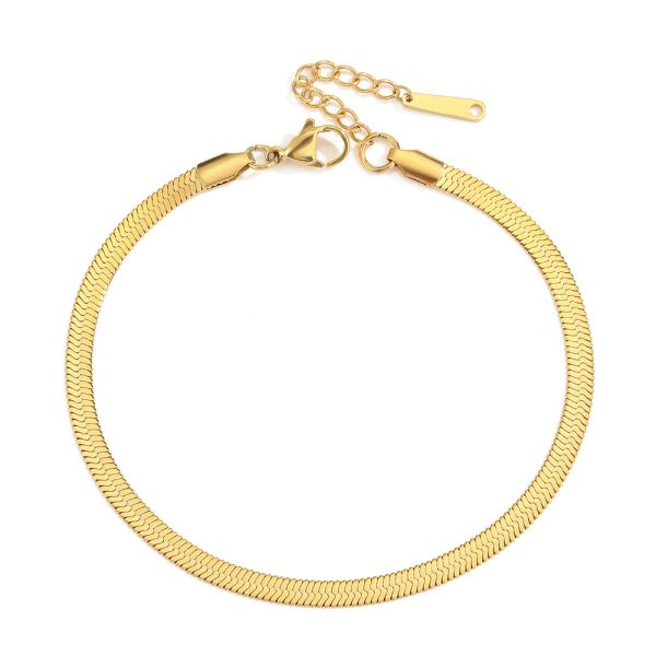 Bracelet de cheville fine chaîne dorée minimaliste