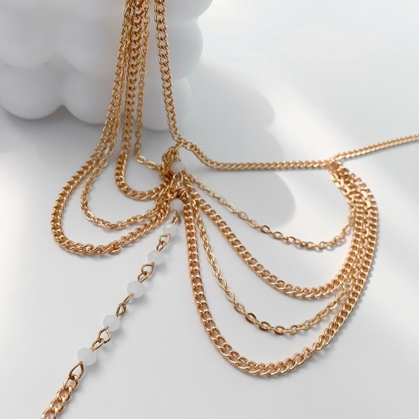Bracelet de cheville chaîne or et perles