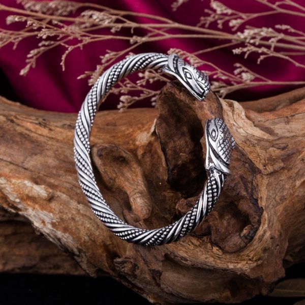 Bracelet serpent ouvert en métal ajustable